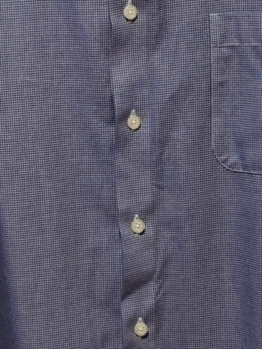 down Collared Navy White Gingham